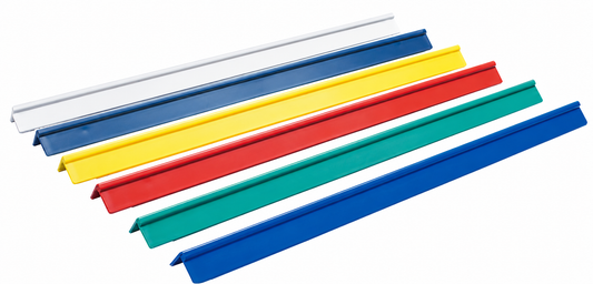 Set of colorful plastic strips on a white background