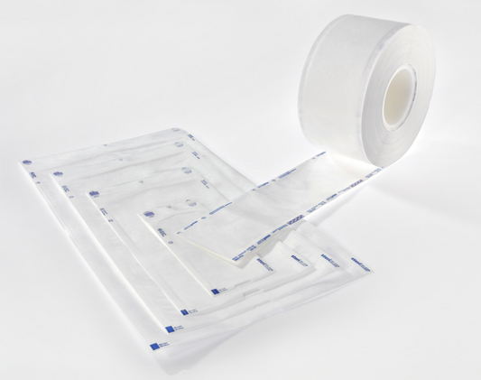 Roll of Tyvek Sterilization media on a white background